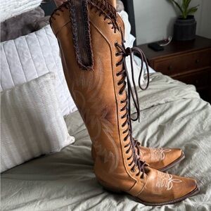 Freebird by Steven Wilder Tan Lace Up Boots